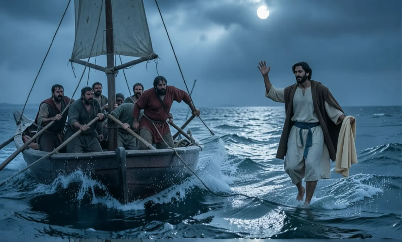 John 6:19. The fixed version. The first try had a third arm.