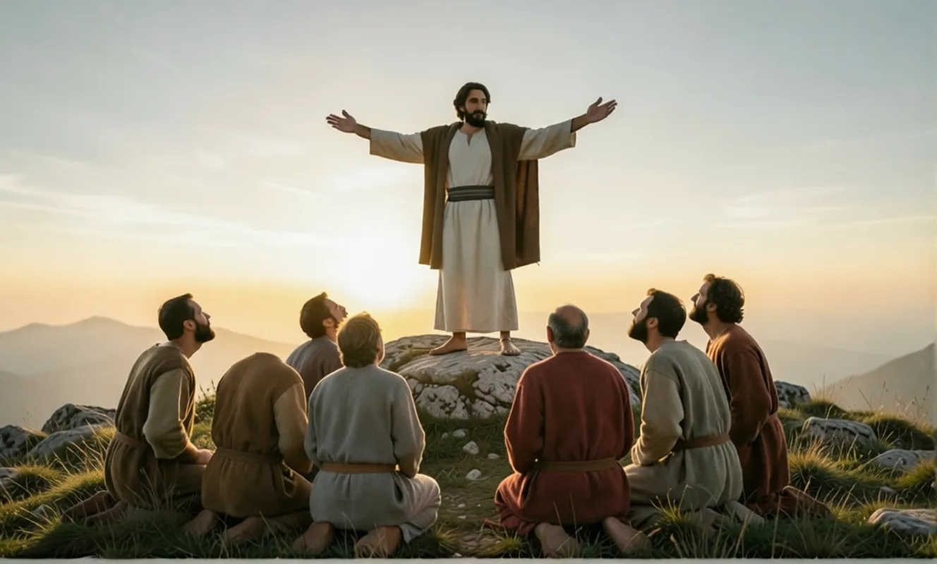 A failed edit: the disciple whose glasses were to be removed has no head