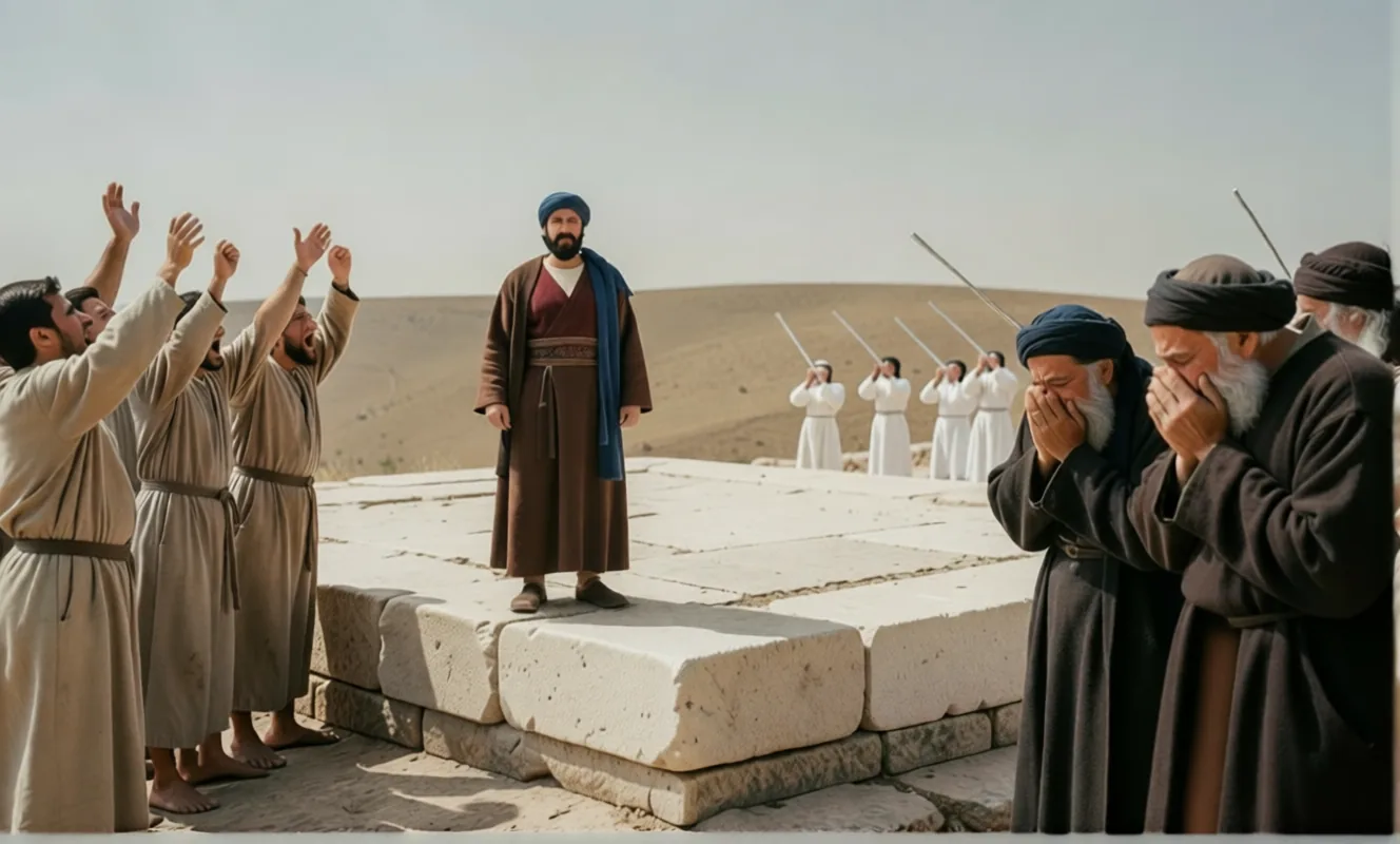 The foundation of the second temple laid as young men shout and old men weep